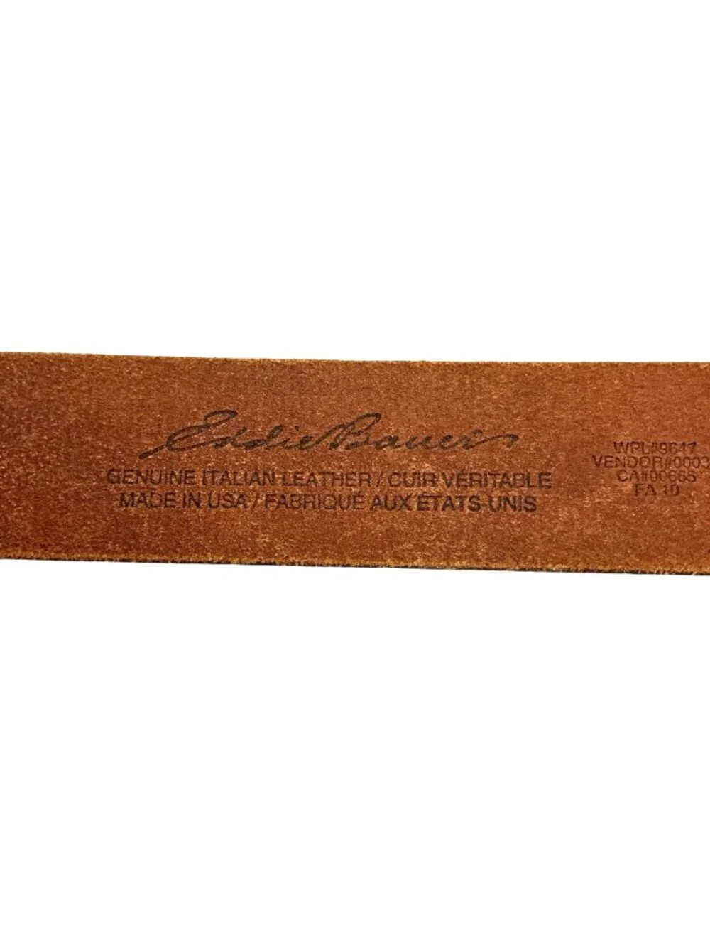 Eddie Bauer Ducks-In-Flight Design Medallion Buckle Leather Belt Mens 34 Brown